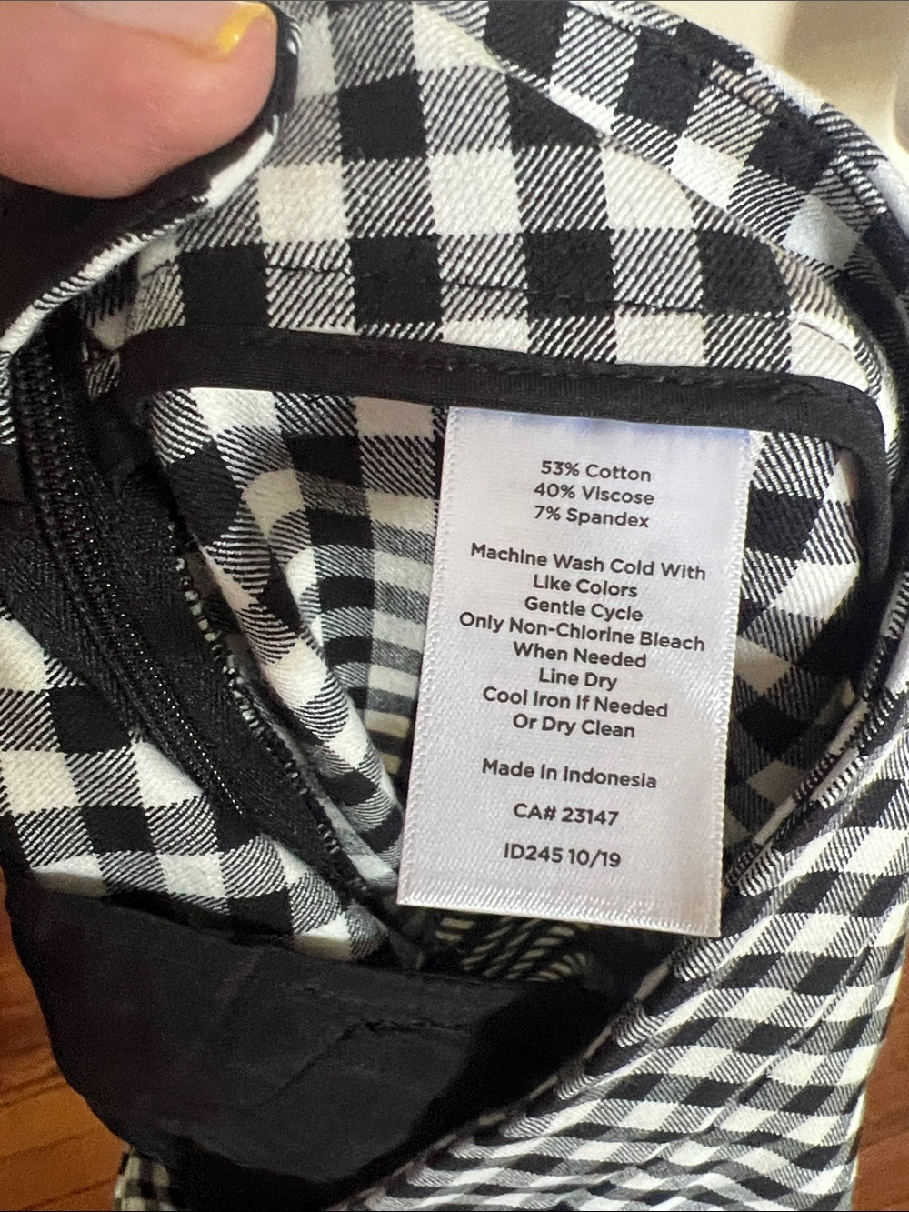Talbots Gingham Chatham Preppy Ankle Pants Black White Side Zip Size 12 - Picture 8 of 11